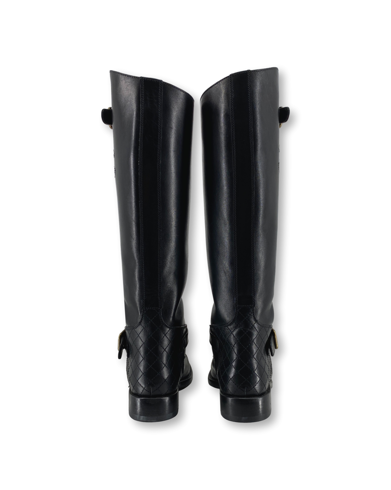 Chanel riding Boots Black Leather