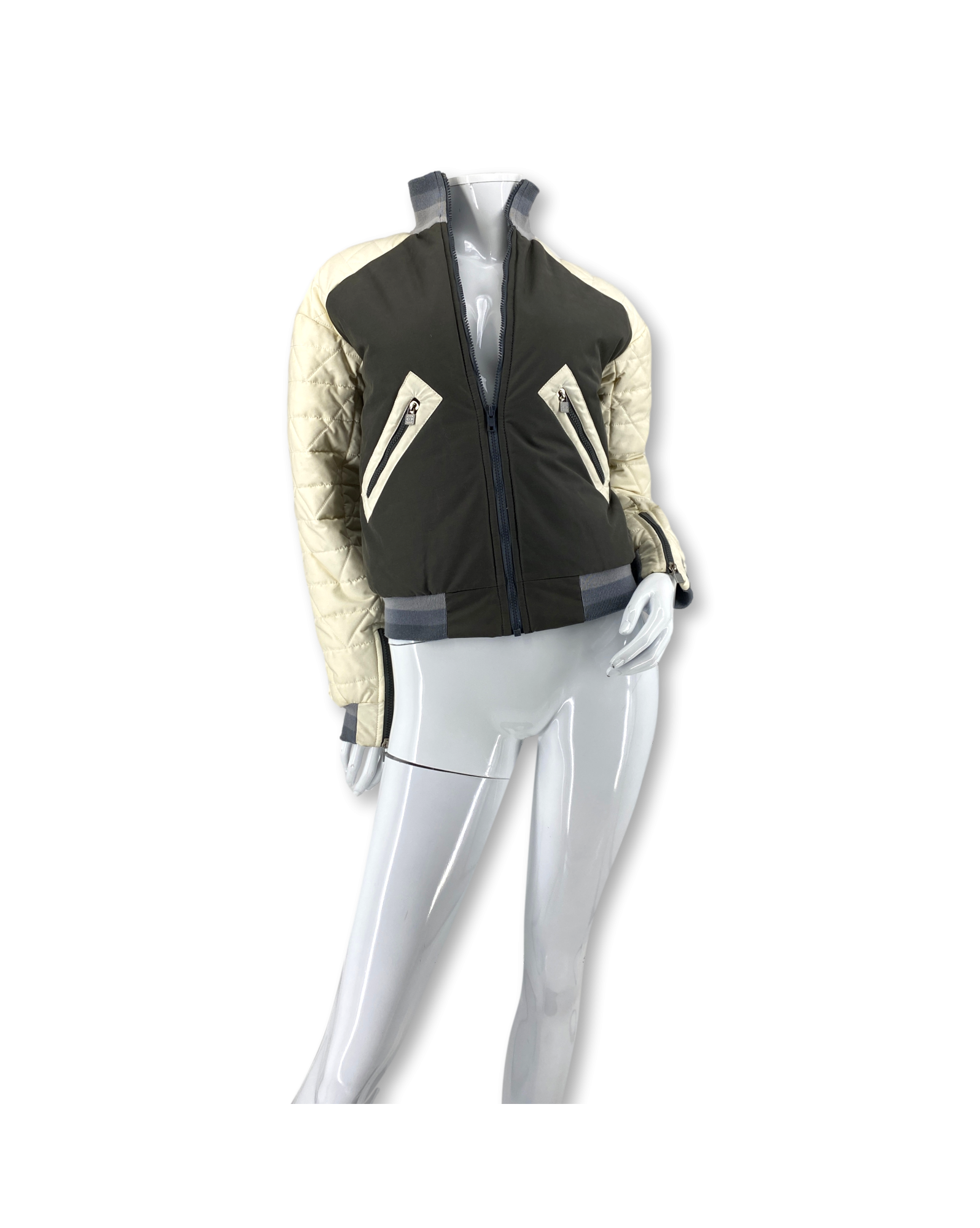 Chanel White Grey Ski Jacket