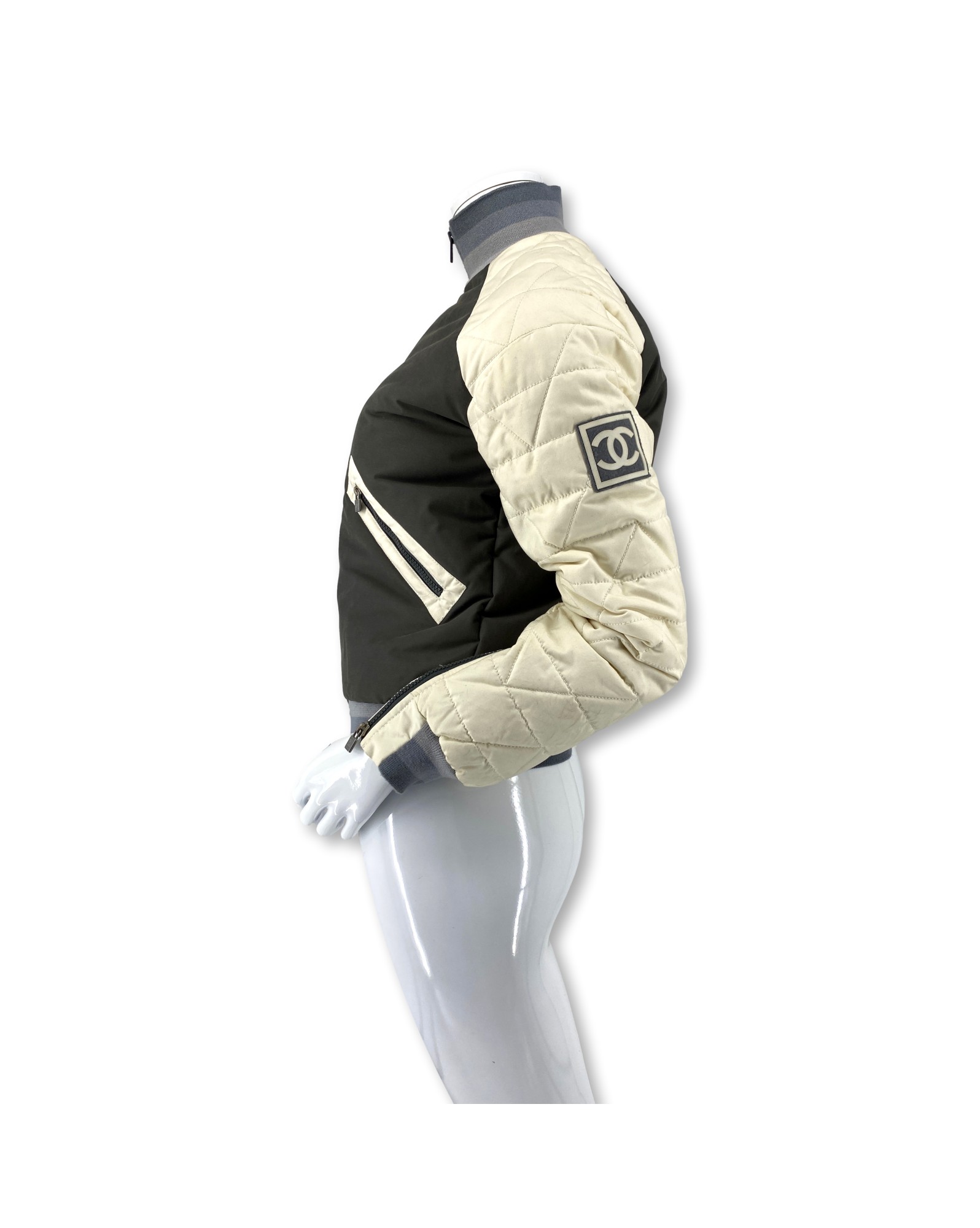 Chanel White Grey Ski Jacket