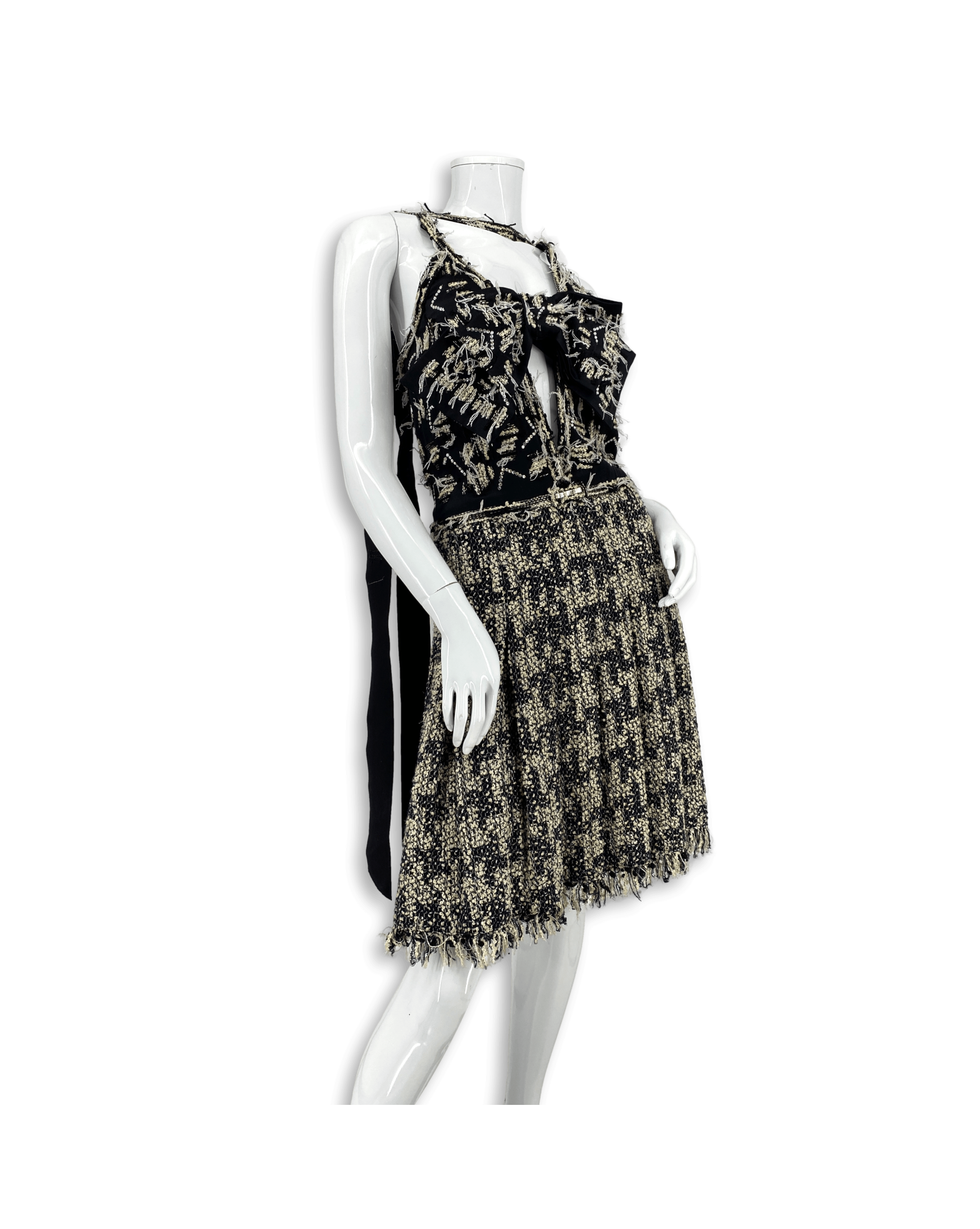 Chanel Tweed Dress, Black/white, 34 - Laulay Luxury