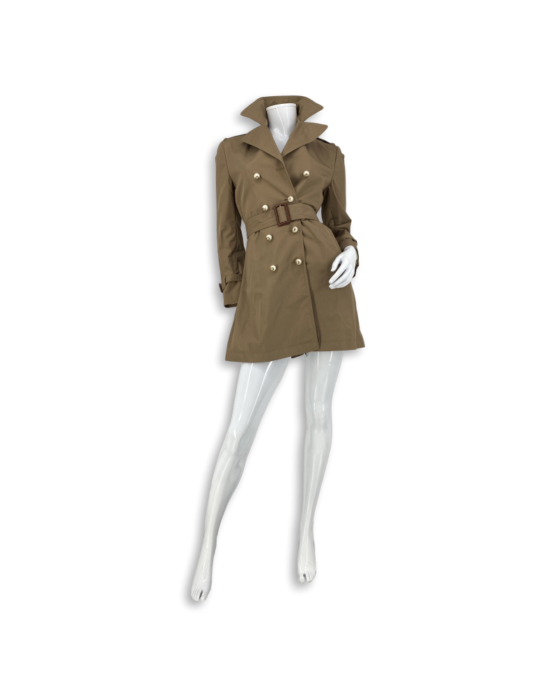 Gucci trench camel avec boutons perles