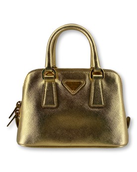 Prada Saffiano Lux Mini Promenade Bag in Metallic