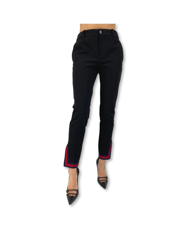 Gucci Slim Black Trousers With Web
