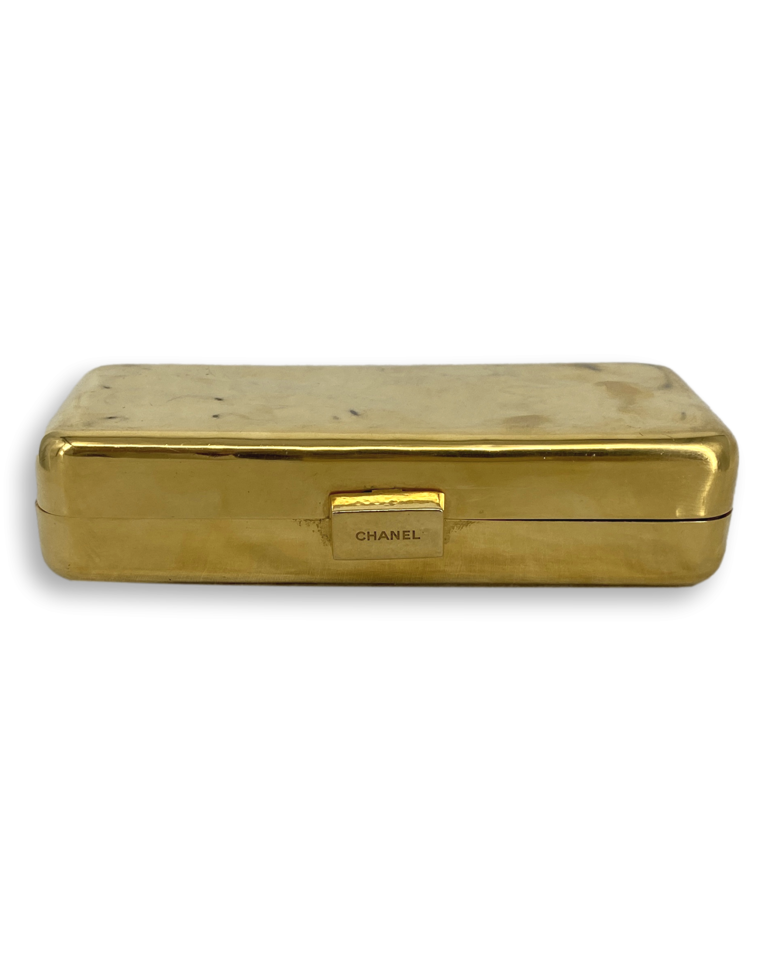 A Spring/summer Runway Hammered Gold Metal Bullion Bar Clutch Auction